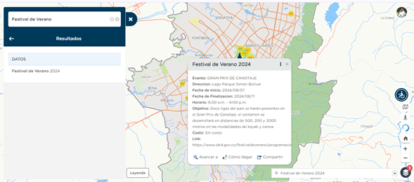 Mapa Festival de Verano