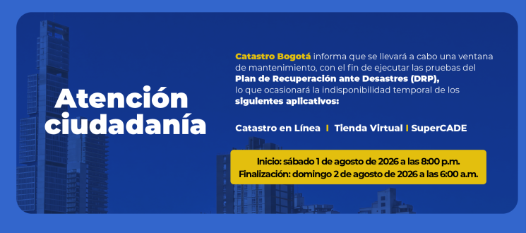 Atención ciudadanía: ventana de mantenimiento programada.