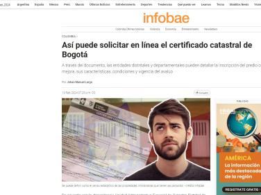 Así puede solicitar en línea el certificado catastral de Bogotá