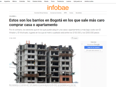 Estos son los barrios en Bogotá en los que sale más caro comprar casa o apartamento