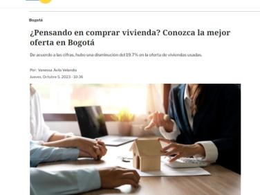 ¿Pensando en comprar vivienda? Conozca la mejor oferta en Bogotá. De acuerdo a las cifras, hubo una disminución del 19.7% en la oferta de viviendas usadas