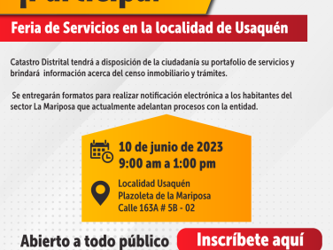 ¡Participa! Feria de Servicios en la localidad de Usaquén 